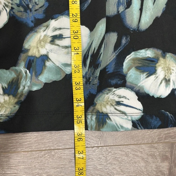 Simply Vera Vera Wang Long Sleeve Black Dress Floral Front M - Picture 10 of 14